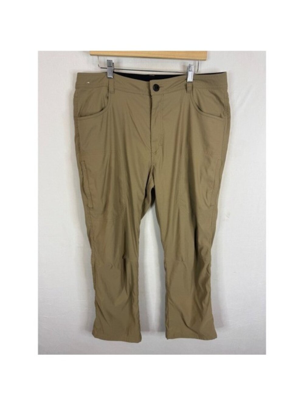 Orvis Classic Collection Fleece Lined Pants Mens 38x29 Tan Khaki Nylon Stretch